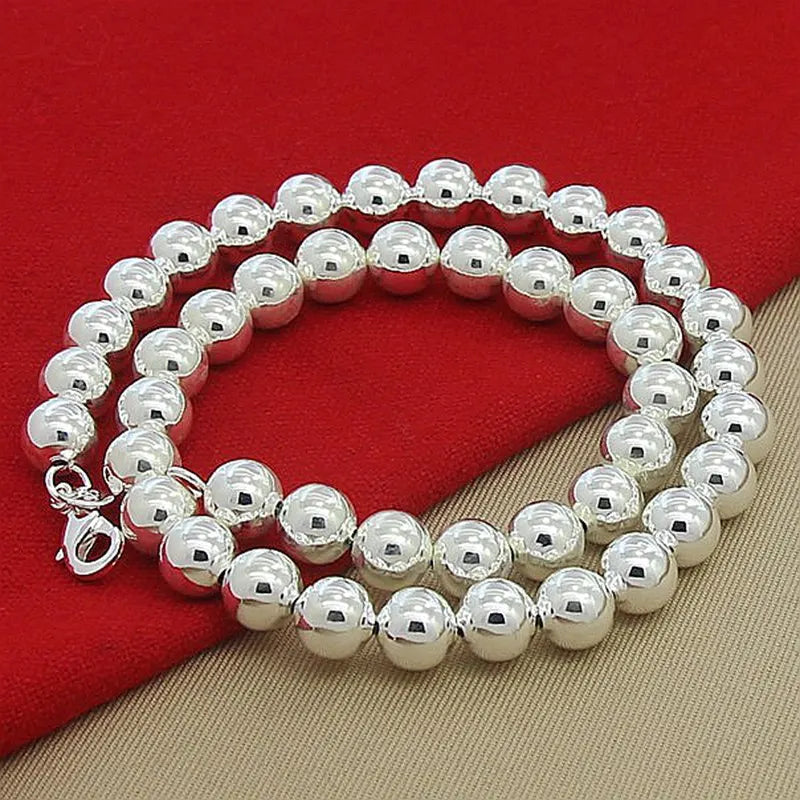 925 Sterling Silver Bead Chain Necklace | Smooth Ball Chain 4MM to 10MM Unisex Jewelry