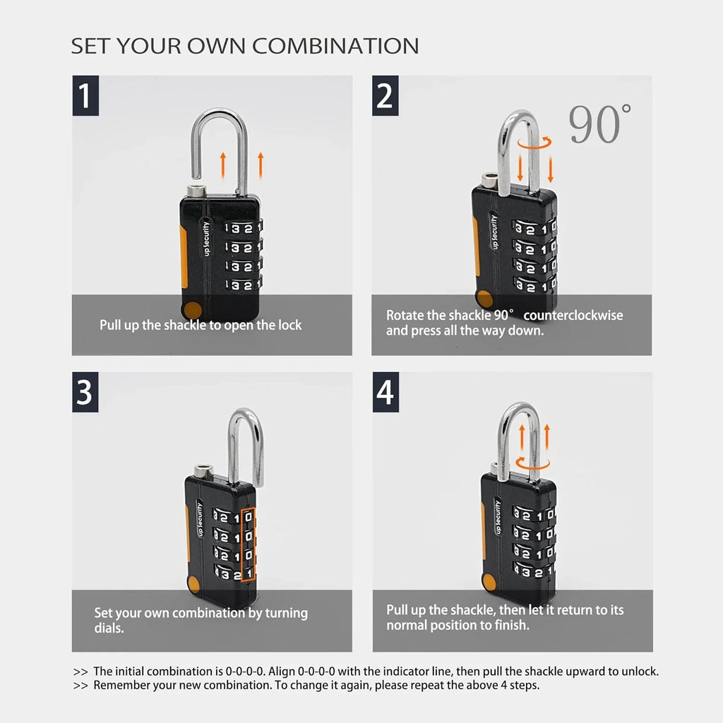 4 Digit Combination Padlock | Keyless Travel Luggage Lock