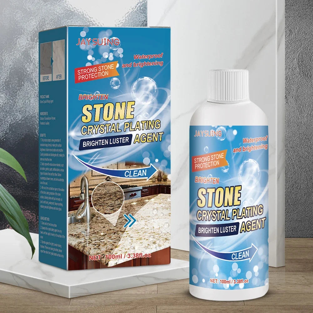 Stone Crystal Plating Agent with Sponge and Towel | Marble Nano Polishing Liquid