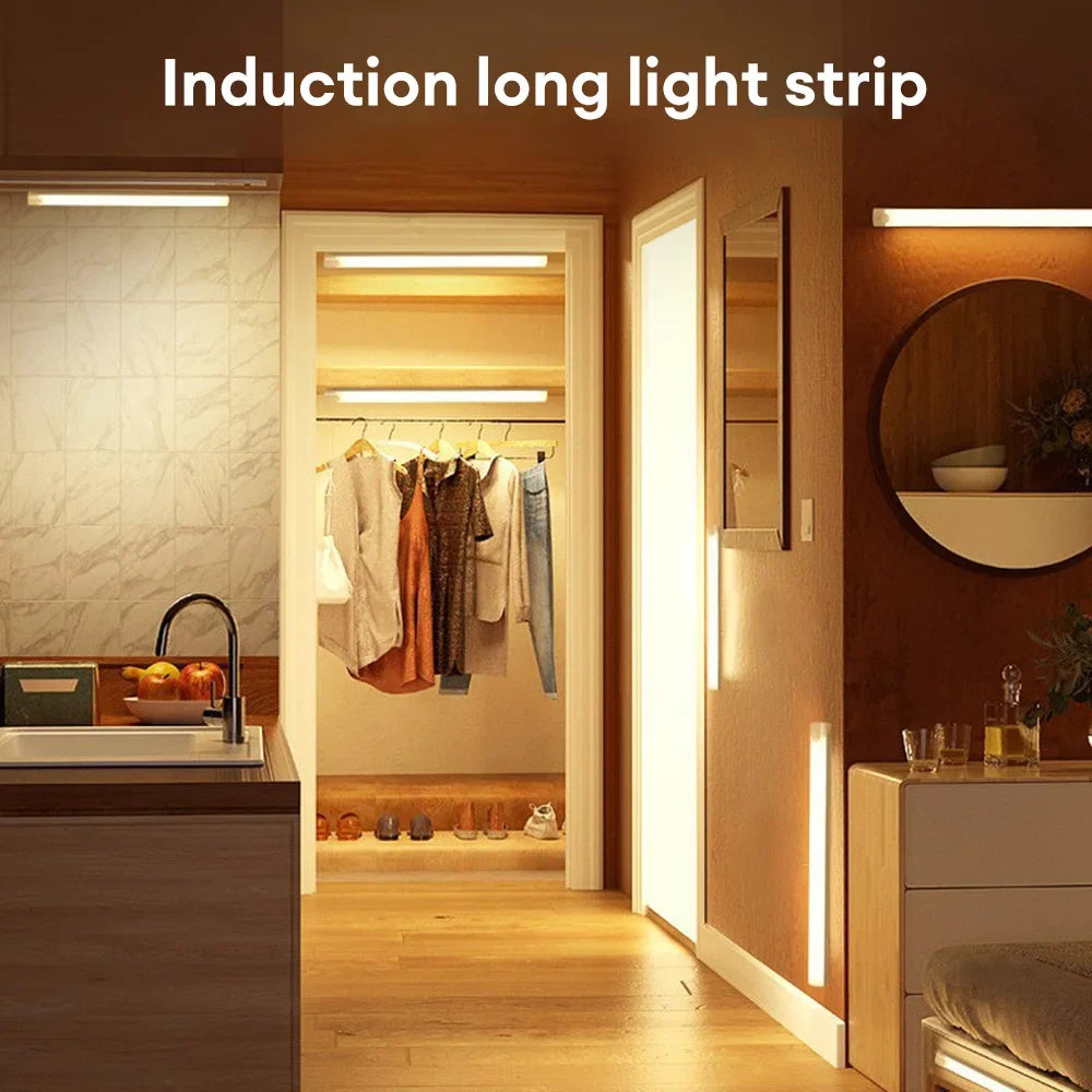 Rechargeable Motion Sensor LED Under Cabinet Light | Dimmable Night Light for Closet Stairs Aisle