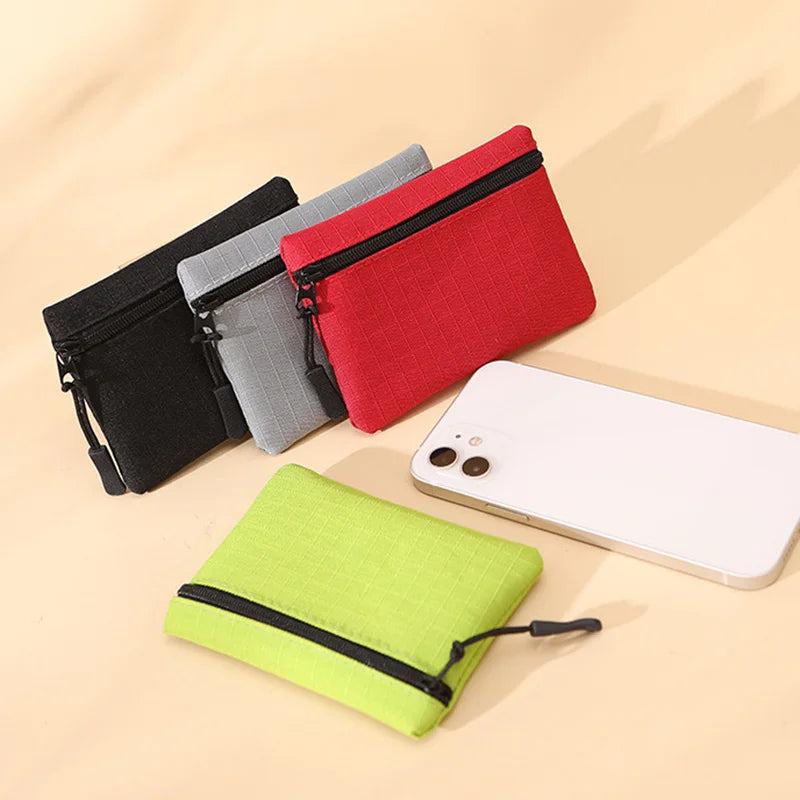 Women Mini Zippers Canvas Coin Purse | Compact Wallet with Keychain