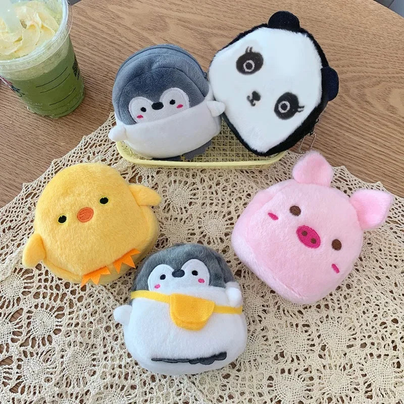 Cartoon Cute Pig Animal Coin Purse | Kawaii Soft Plush Zipper Wallet for Kids