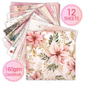 Pink Christmas Scrapbook Paper Pad | 12 Sheets Decorative Craft Papers