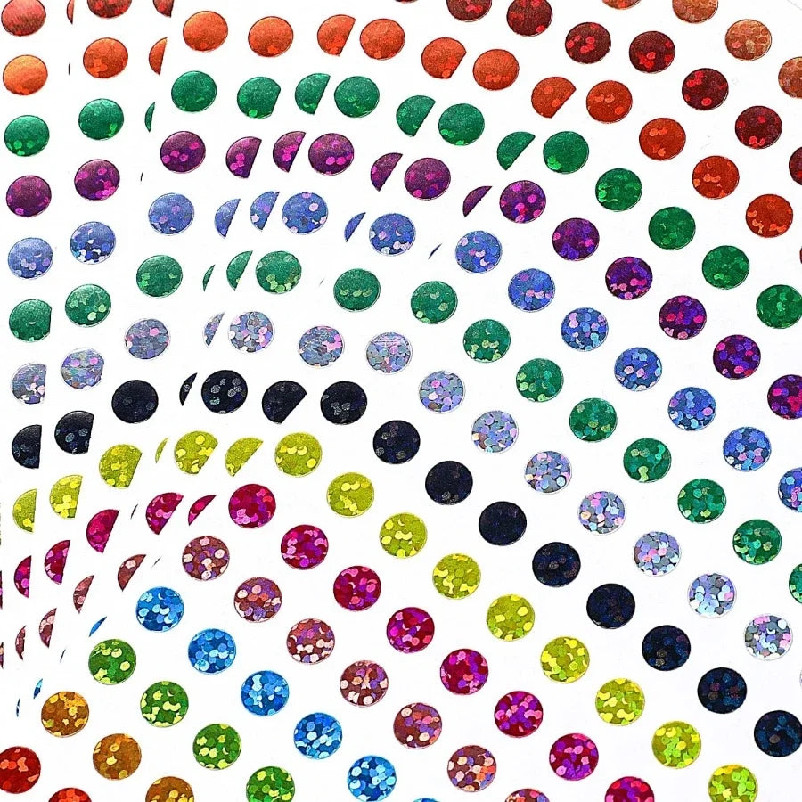 1760 Color Coded Labels Laser Shiny Dot Stickers | 1/4 Inch 16 Color Office Labels