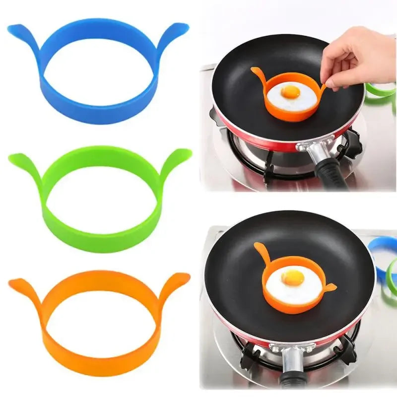 3Pcs Silicone Egg Rings for Breakfast | Food Grade Frying Molds