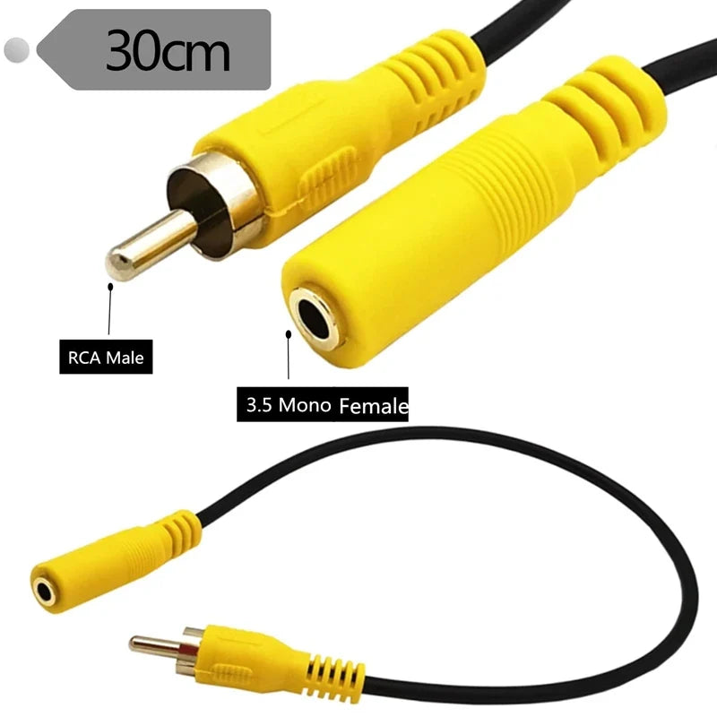 UXG 3.5mm Mini Mono Male to RCA Female Video Audio Adapter Cable | 1FT