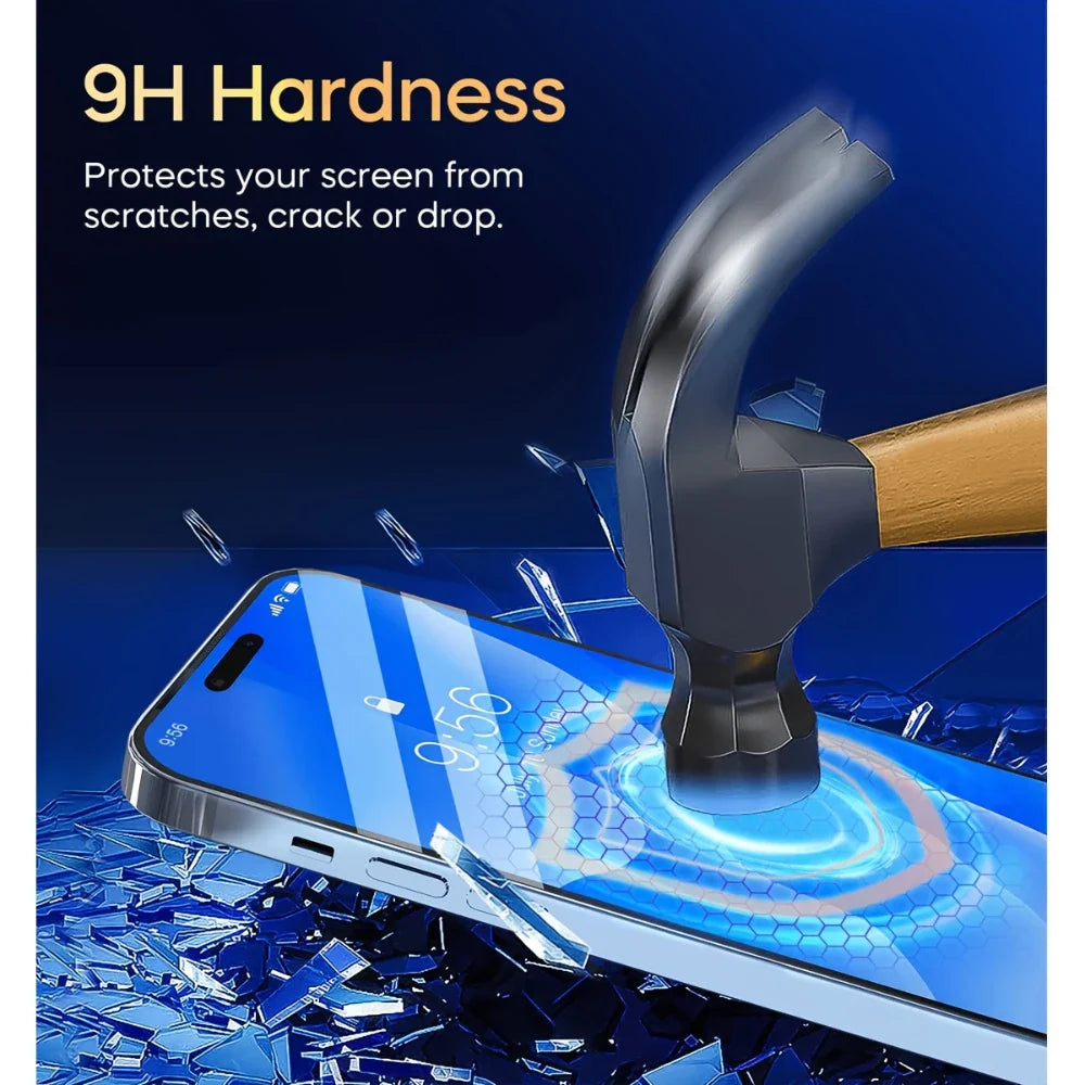 NNBILI 3pc Ultra HD Tempered Glass Screen Protector | Full Coverage with Auto-Alignment Kit