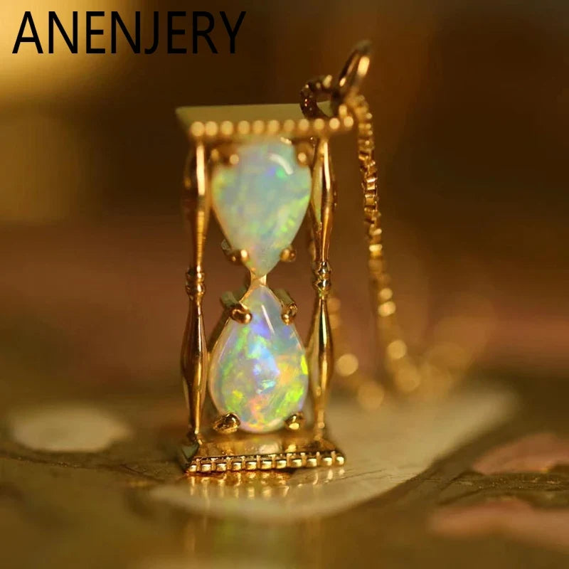 ANENJERY Hourglass Pendant Necklace | Niche Design Fashion Jewelry for Women