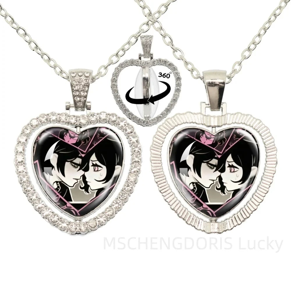The Coffin Of Andy And Leyley Cosplay Necklace | Double Sided Glass Cabochon Heart Pendant