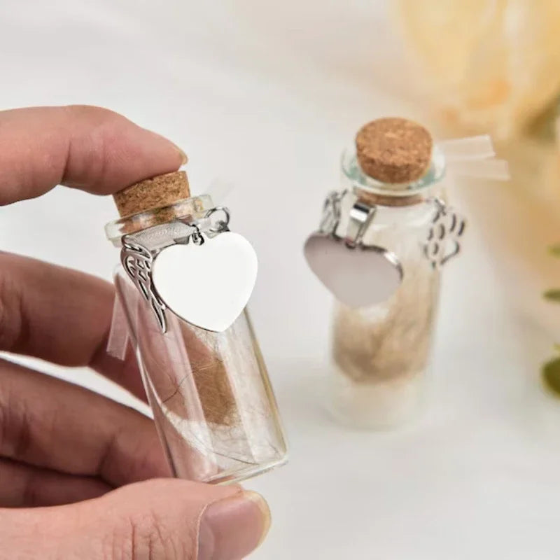 Pet Memorial Bottle for Pet Hair | Dog Cat Fur Keepsake with 3 Silver Accessories