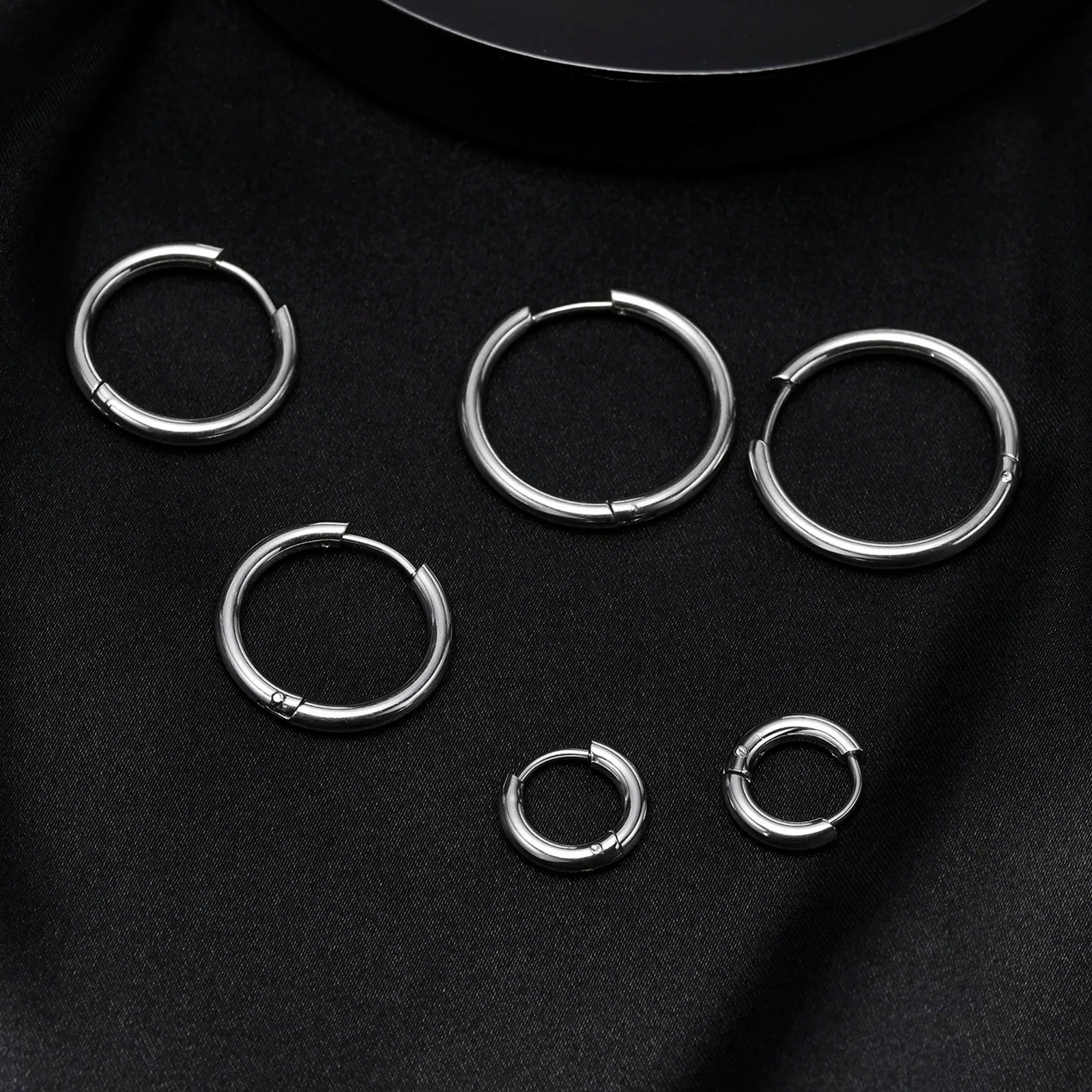 Classic Stainless Steel Hoop Earring for Men Boys | Anti Allergy Metal Huggies Earring