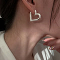 925 Sterling Silver Heart Love Hoop Stud Earrings | Hypoallergenic Fine Jewelry for Women