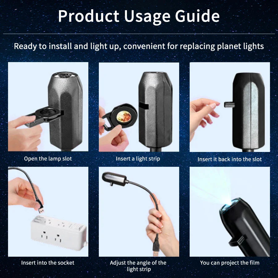 USB Plug Projection Lamp | Planet Halloween Christmas Theme Ceiling Decoration