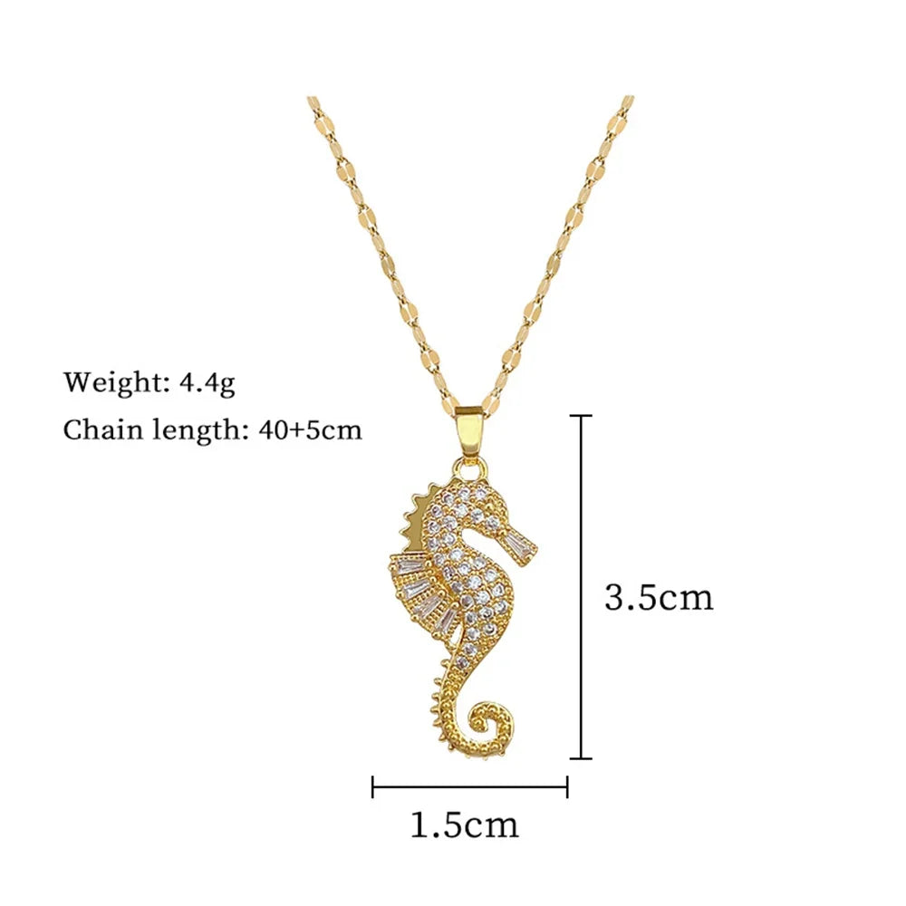 Seahorse Pendant Necklace | Light Luxury Niche Jewelry for Women