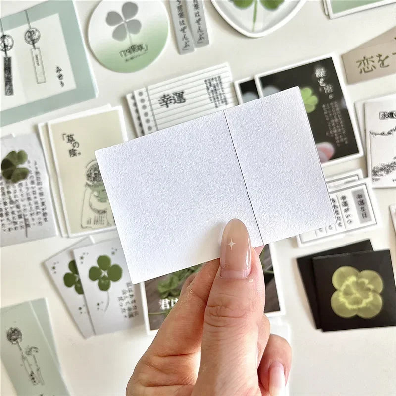42 Pieces Retro Lucky Four-leaf Clover Stickers | Vintage Scrapbook Decals
