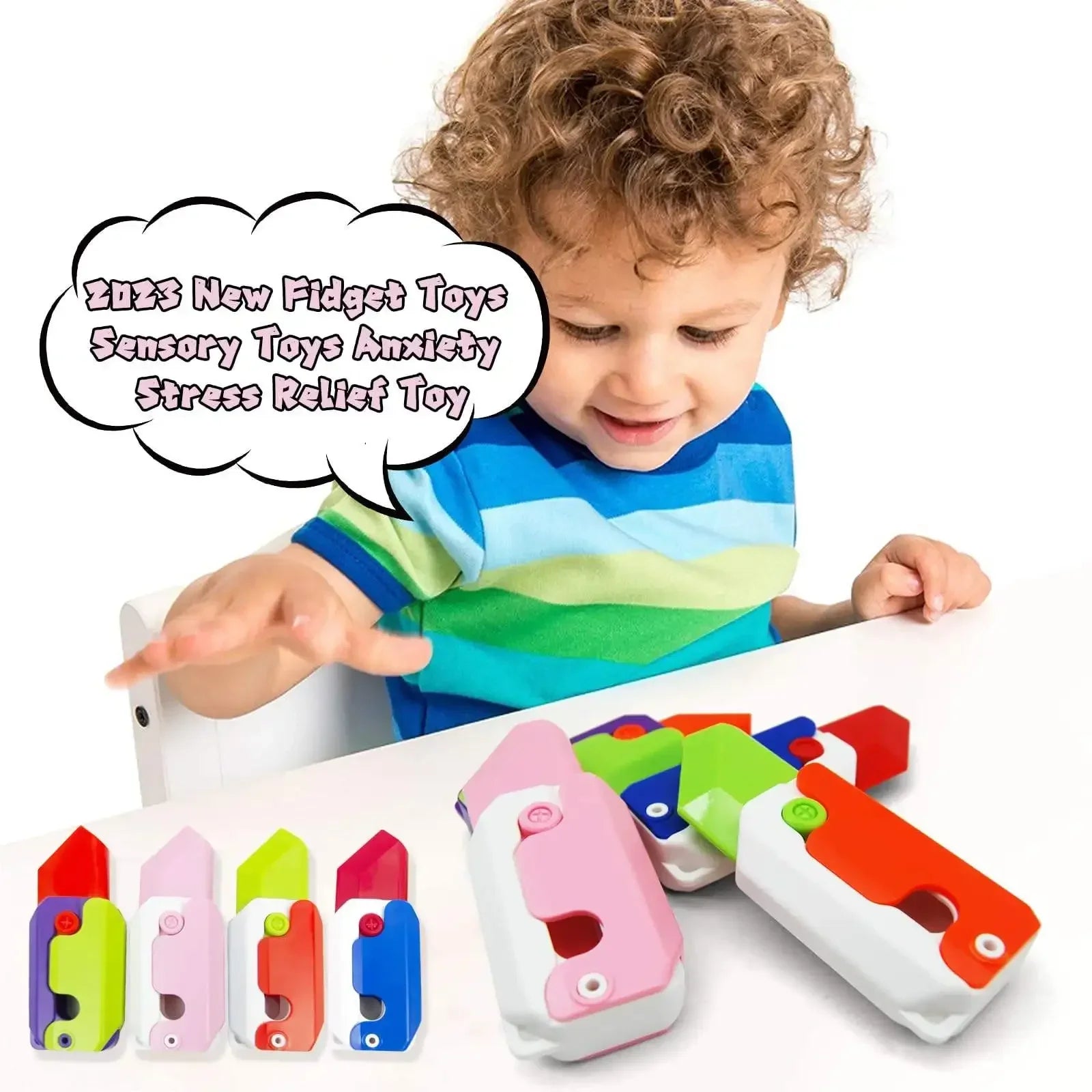 3D Printed Gravity Knife Fidget Toy | Stress Relief Sliding Toy for Kids and Adults