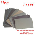 15Pcs Multi-Grit Sandpaper Set | Wet/Dry Sanding Sheets for Wood, Metal, and Automotive Finishing