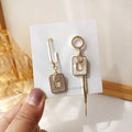 S925 Asymmetrical Drop Earrings | Fashion Statement Jewelry