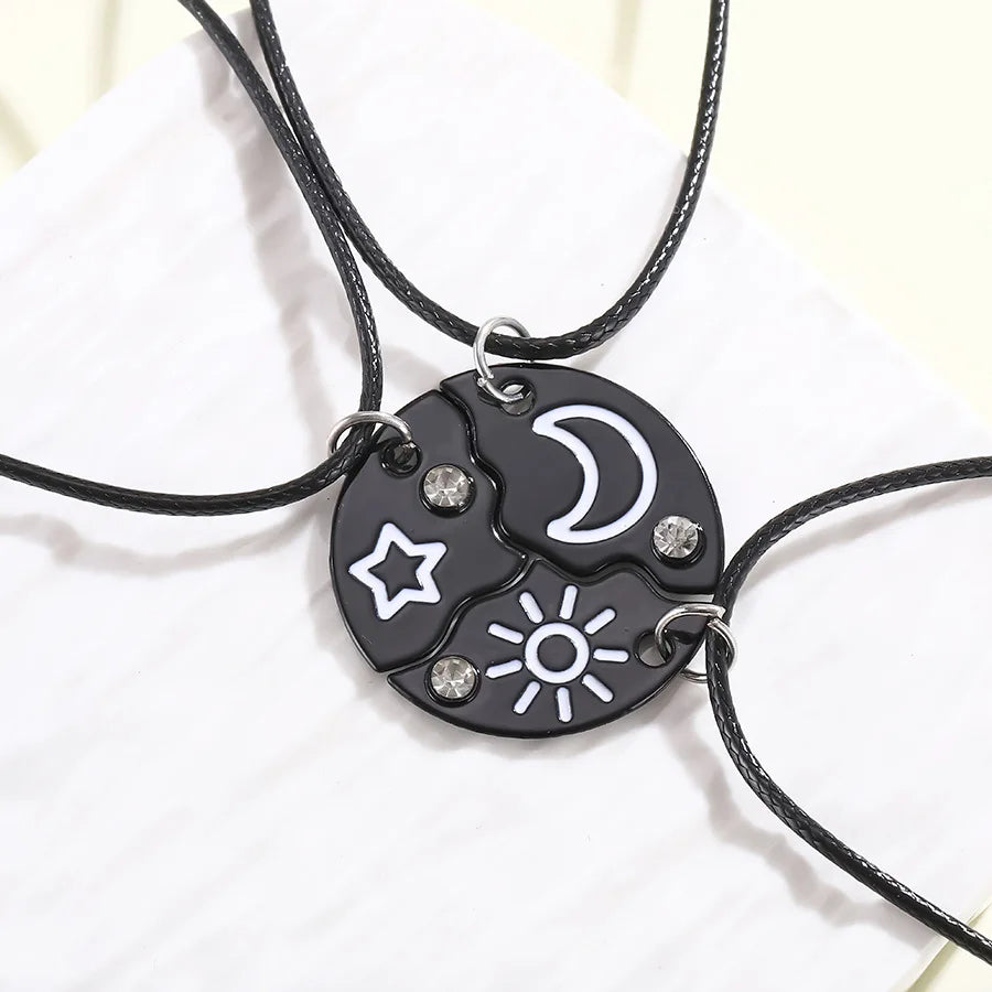 3 Piece Matching Pendant Necklace Set | Sun Moon Star Best Friend Gifts