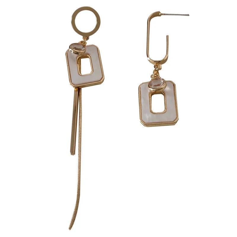S925 Asymmetrical Drop Earrings | Fashion Statement Jewelry
