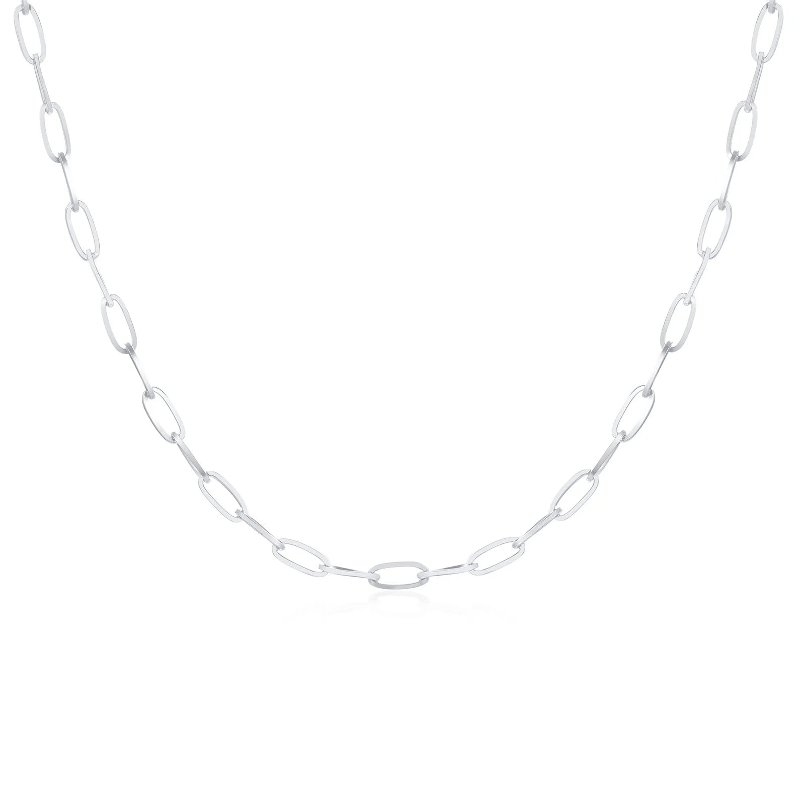 Rose Gold Paperclip Chain Necklace | Stainless Steel Rectangle Link Choker for Women