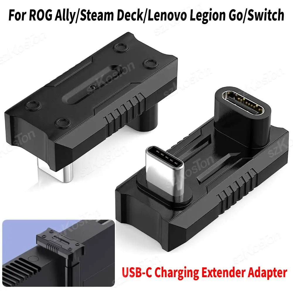 180 Degree USB C Adapter | Fast Charging and Data Extender for Handheld Gaming Consoles
