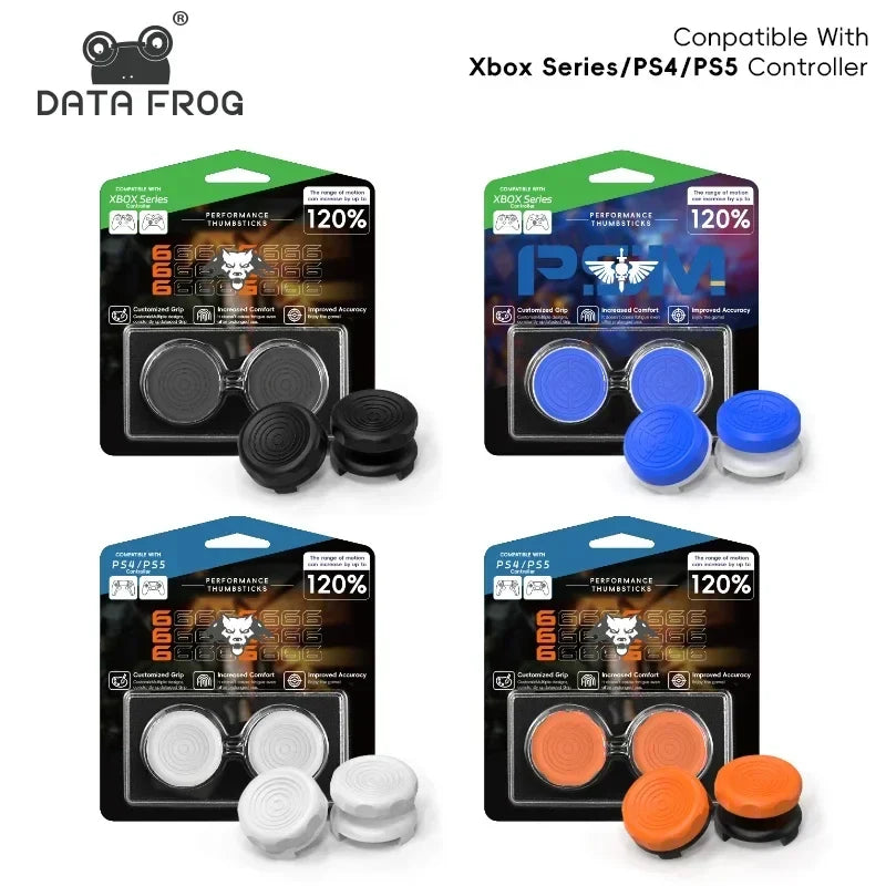 DATA FROG 2PCS High-Rise Analog Stick Cap for PS4 PS5 Xbox One Controller | FPS Precision Thumb Grip Joystick Cover
