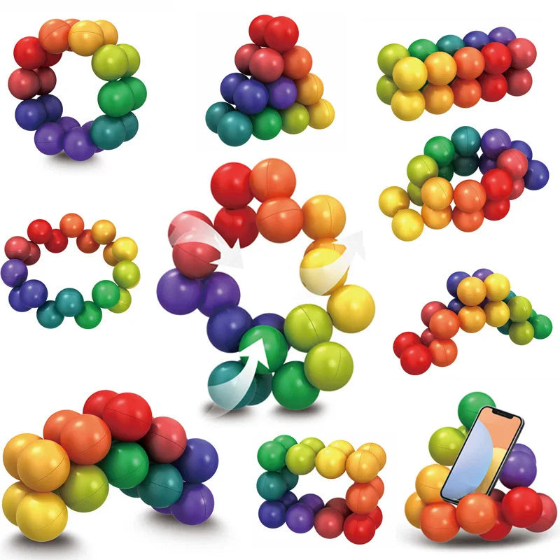 3D Rotating Sensory Fidget Toy | Stress Relief & Educational Color Ball Game