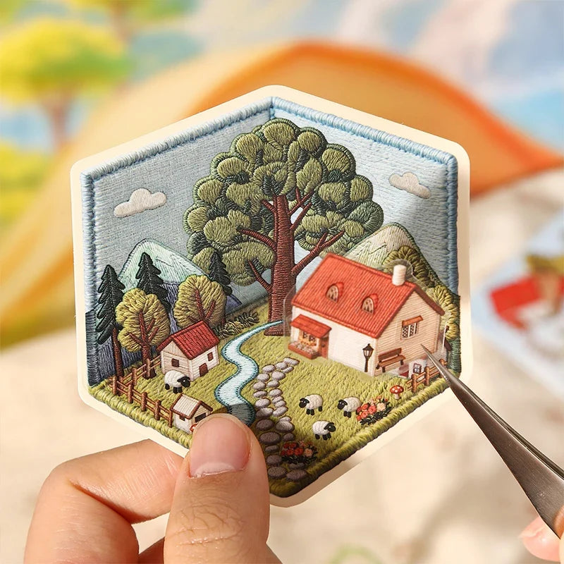 3D Scenery Landscape Stickers | Spring DIY Decals for Junk Journaling