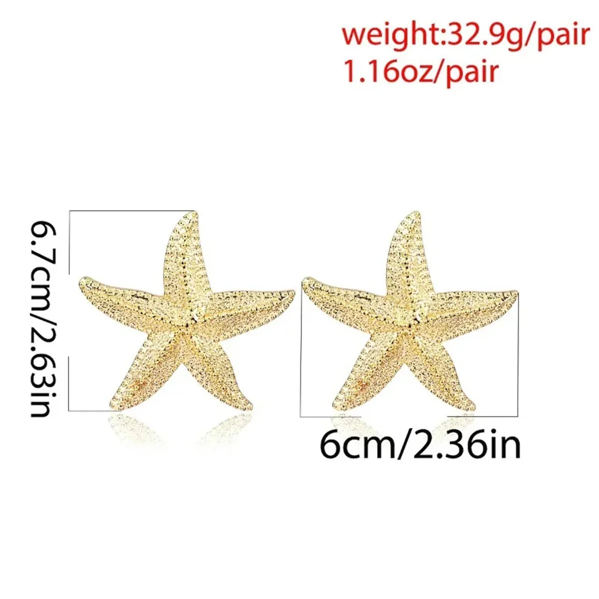 Classic Starfish Stud Earrings | 2pcs Summer Beach Fashion Jewelry for Women