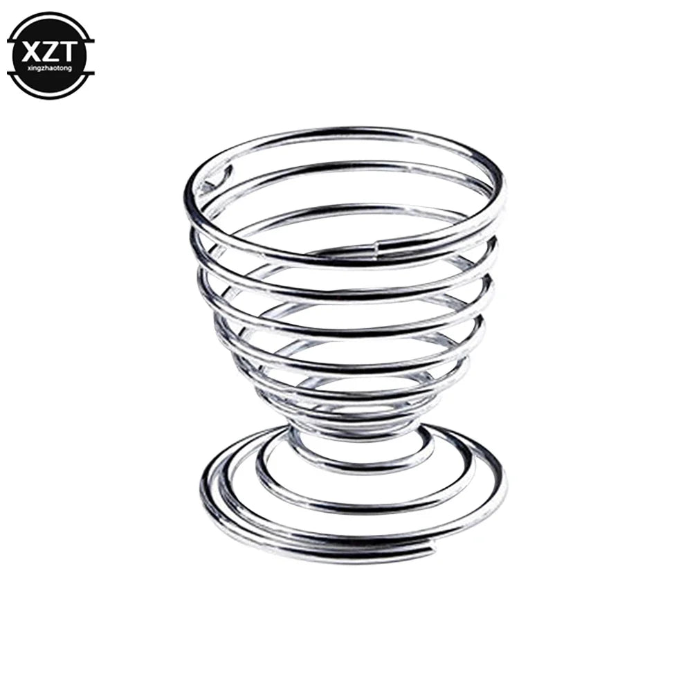 2PCS Spiral Egg Holder for Hard Boiled Eggs | Stainless Steel Egg Cup Kitchen Gadget