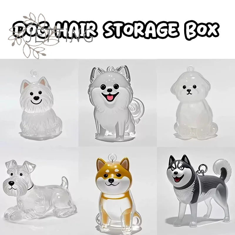 Clear Puppy Hair Memorial Keychain | Pet Fur Keepsake Capsule DIY Pendant