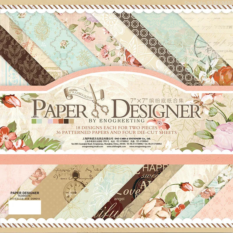 7 Inch Vintage Scrapbook Paper Set | 40 Sheets Retro Cardstock for DIY Crafts