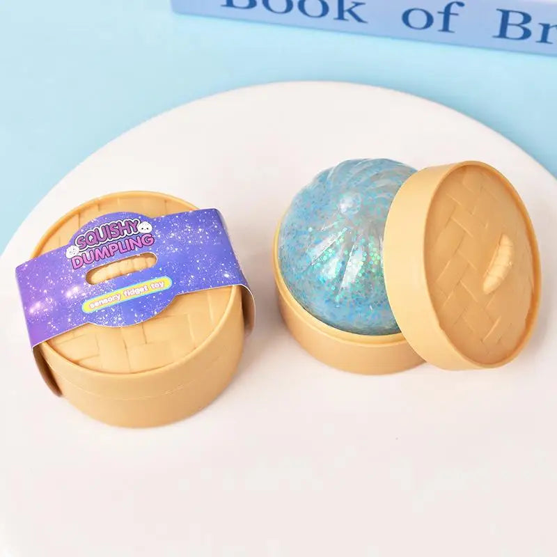 Colorful Glitter Dumpling Stress Ball | Fun Sensory Squeeze Toy