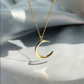 Moon Pendant Necklace | Minimalist Gold Silver Charm Jewelry for Women