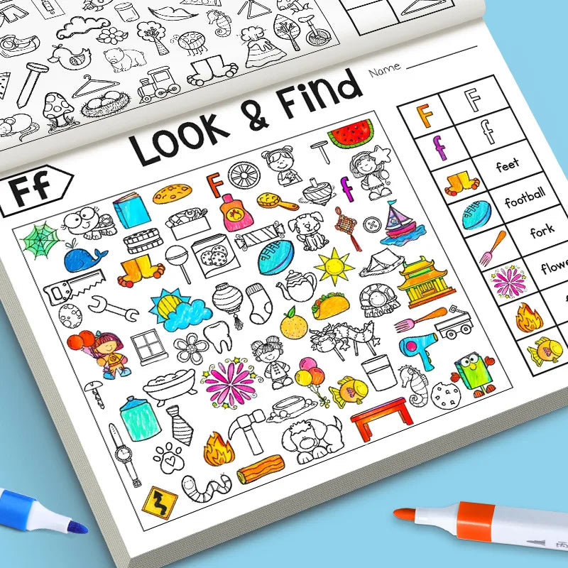 Look and Find Activity Book for Kids | Hidden Objects Coloring Book for Focus and Early Education