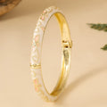 FTCY Four-Leaf Clover Enamel Bangle | Gold Plated Bohemian Bracelet for Women