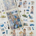 Vintage Character Sticker Set | 20 Sheets Scrapbooking Washi Paper Stickers