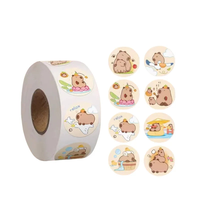 400pcs Cute Capybara Stickers | DIY Scrapbook and Reward Seal Set