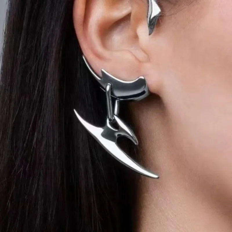Dart Clip Stud Earrings | Punk Geometric Unisex Jewelry