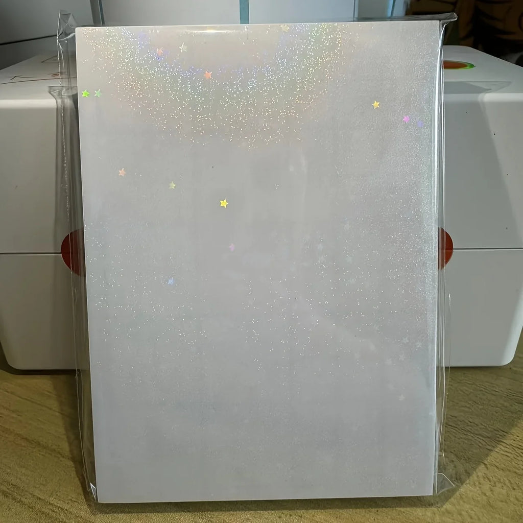 Holographic Sticker Paper Sheets | 50-Pack Glitter Clear Overlay Film for DIY Crafts