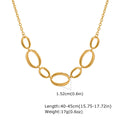18K Gold Plated Oval Pendant Chain Necklace | Waterproof Stainless Steel Choker