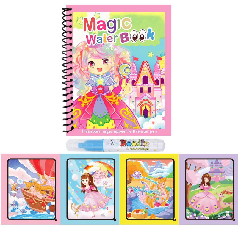 Children's Water Painting Book | Reusable Magic Water Drawing Pad for Boys Girls