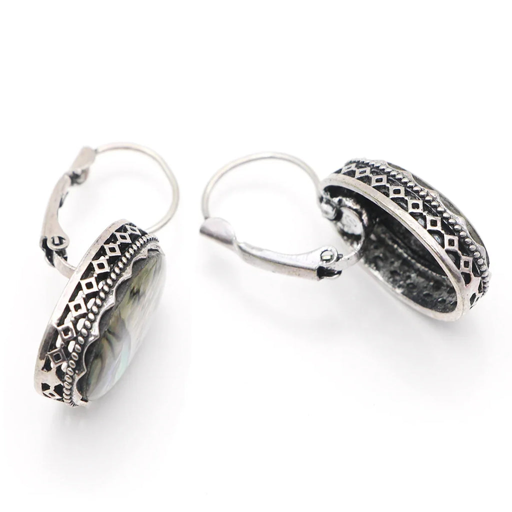 VILLWICE Shell Owl Drop Earrings | Antique Silver Plated Retro Jewelry