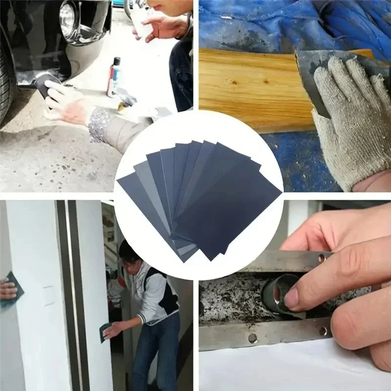 15Pcs Multi-Grit Sandpaper Set | Wet/Dry Sanding Sheets for Wood, Metal, and Automotive Finishing