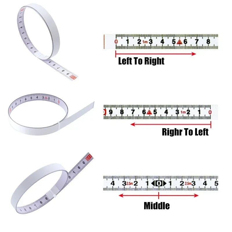 Miter Track Tape Measure | Self Adhesive Metric Steel Ruler for T-Track Miter Saw