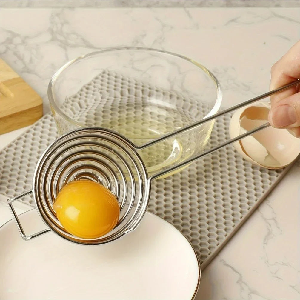 Premium Stainless Steel Egg Yolk Separator | Effortless Egg White and Yolk Divider with Filter Function