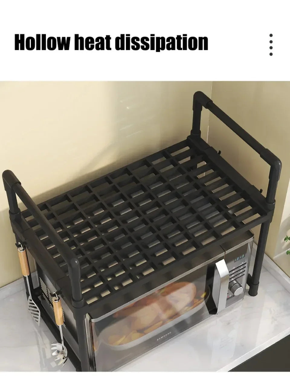 Kitchen Elevated Design Seasoning Rack Microwave Storage RackBilayer Oven Modern Minimalism Kitchen Accessories Organizer