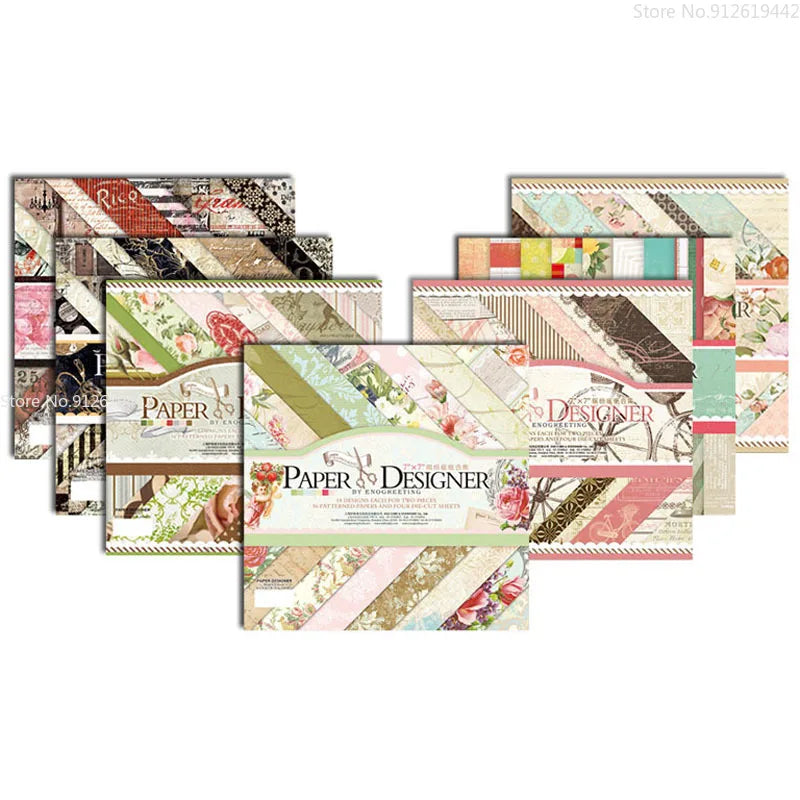 7 Inch Vintage Scrapbook Paper Set | 40 Sheets Retro Cardstock for DIY Crafts