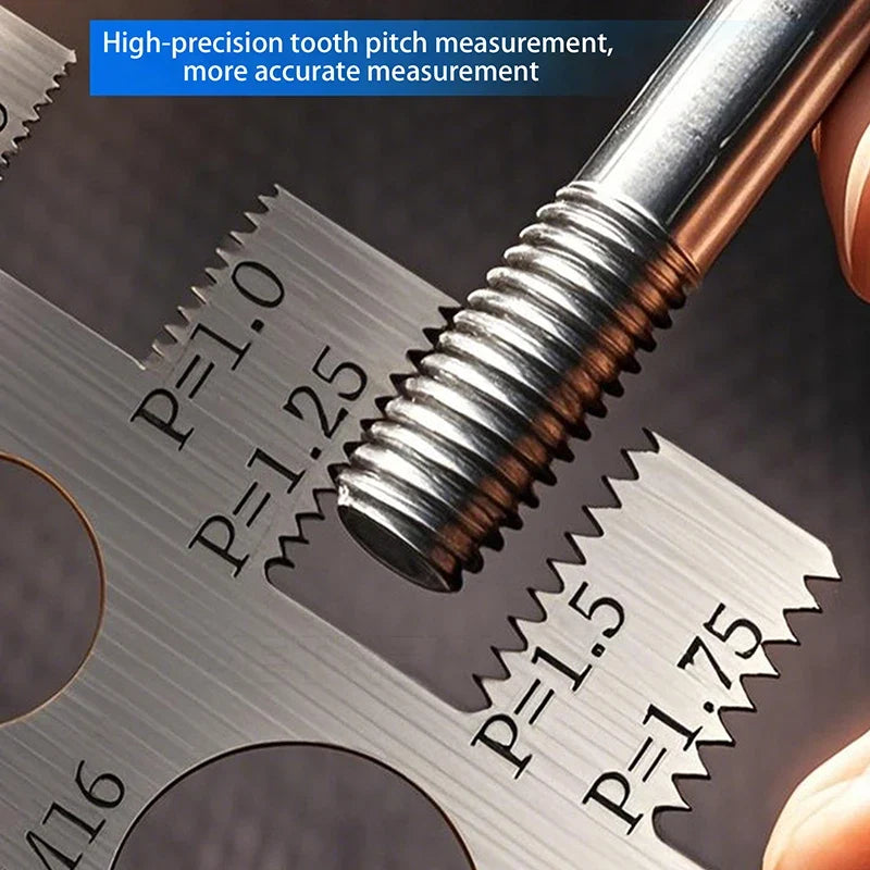Thread Pitch Gauge Measurement Ruler | Space Saving Screw Measuring Tool